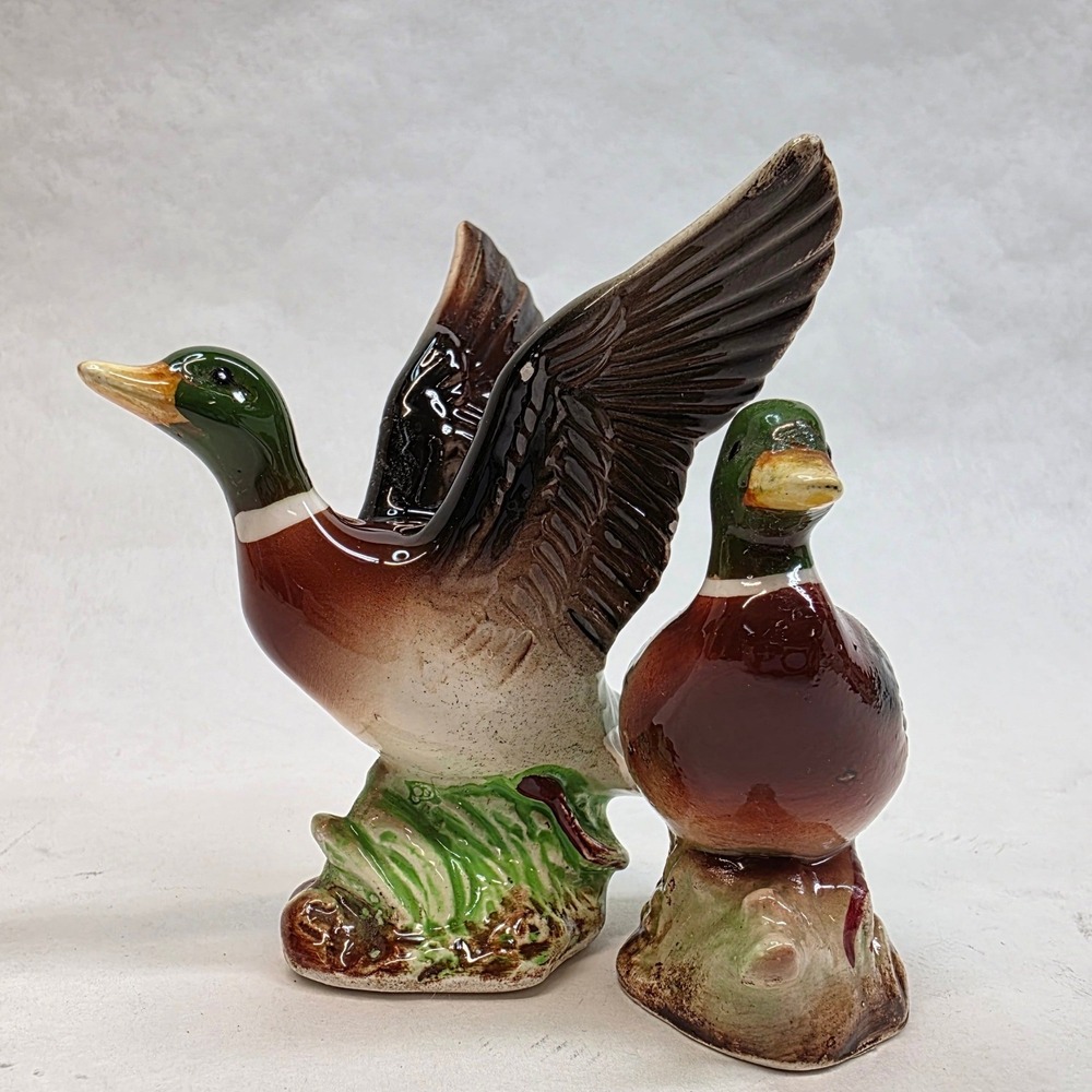 Napco Mallard Duck Salt Pepper Shakers Set Vintage Ceramic Japan
